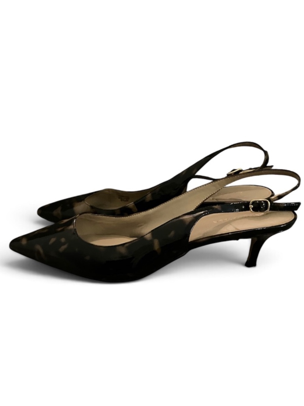 IN GREAT CONDITION! ANN TAYLOR TORTOISE SHELL PRINT SLINGBACK PUMPS  SIZE 6.5